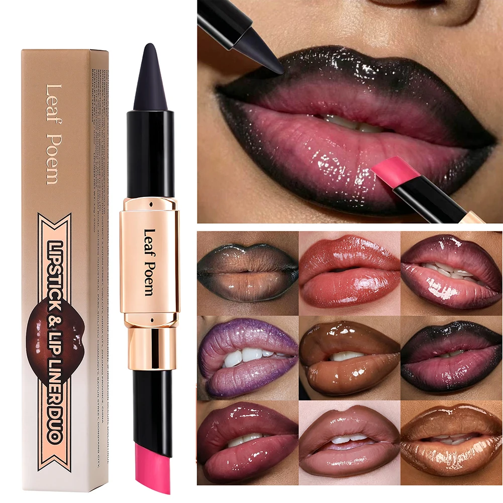 Dual‑Head Matte Lipstick Lip Liner Pen, 2‑in‑1 Lip Definer & Lip Color Stick, Smooth Lip Makeup for Daily Party Use - view 3