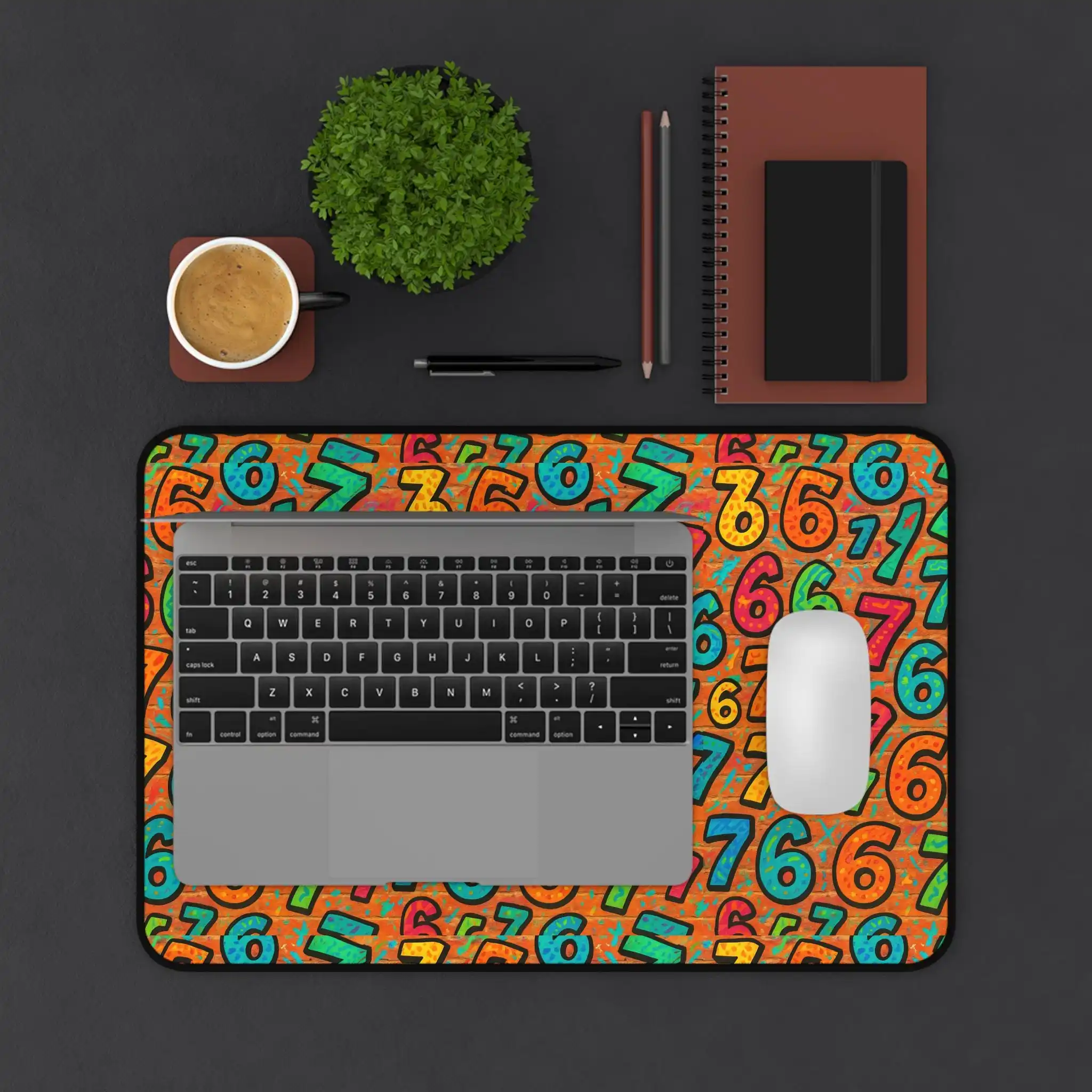 67 Fun Colorful Number Pattern Desk Mats, Cute Computer Desk Pad, Keyboard Mat, Office Decoration, Couple Gift Cute Mouse Pads
