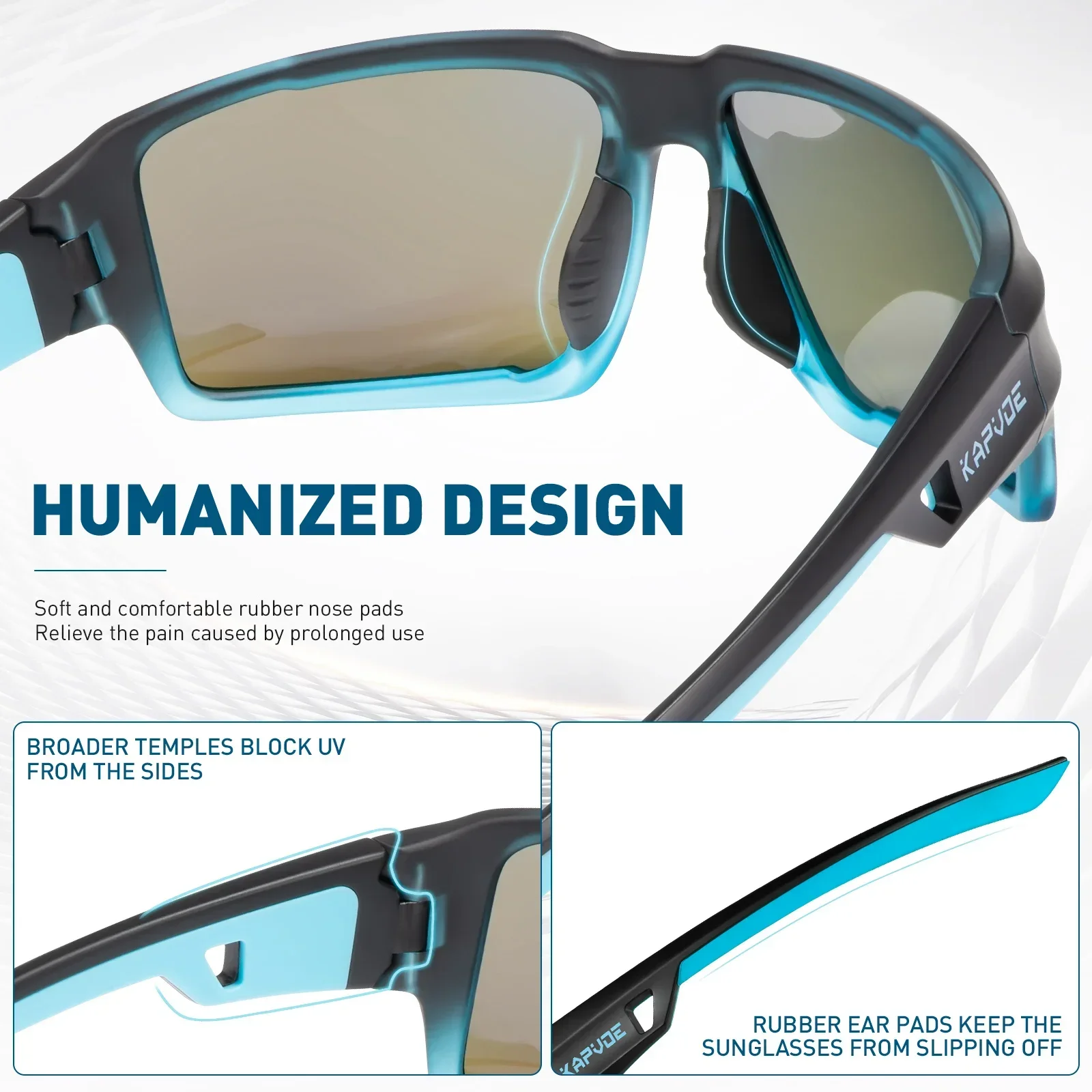 Kapvoe gafas de sol polarizadas para pescar, gafas deportivas para ciclismo, Camping para hombres, MTB, bicicleta de montaña, gafas para mujeres, patinaje de velocidad en carretera