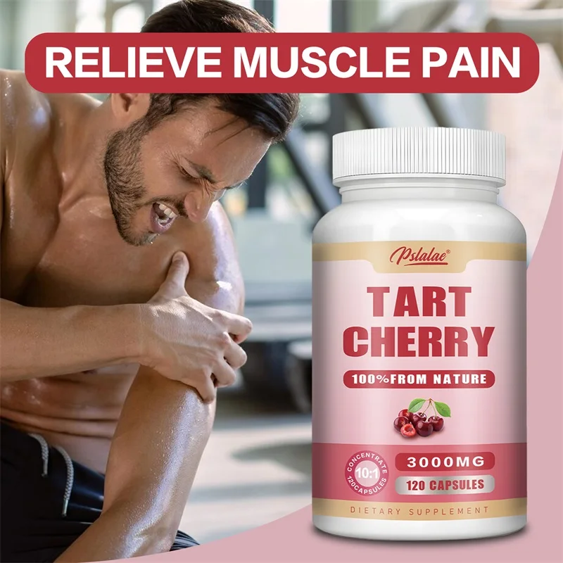 

Tart Cherry Capsules 3000mg - Premium Uric Acid Cleanse, Pain Relief, Joint Support and Muscle Recovery