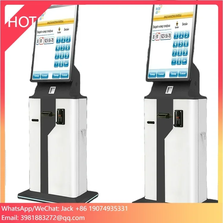 27 Inch Customized Self Service Information Check In Kiosk With Card Dispenser For Hotel Car Park