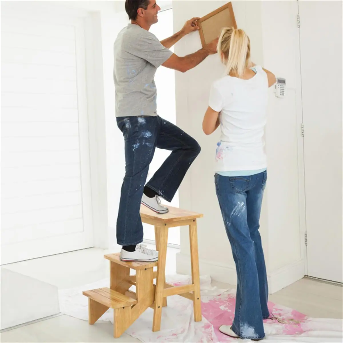 3-in-1 Multi-Functional Step Stool - Portable Ladder, Compact Space-Saver for Home & Kitchen Use