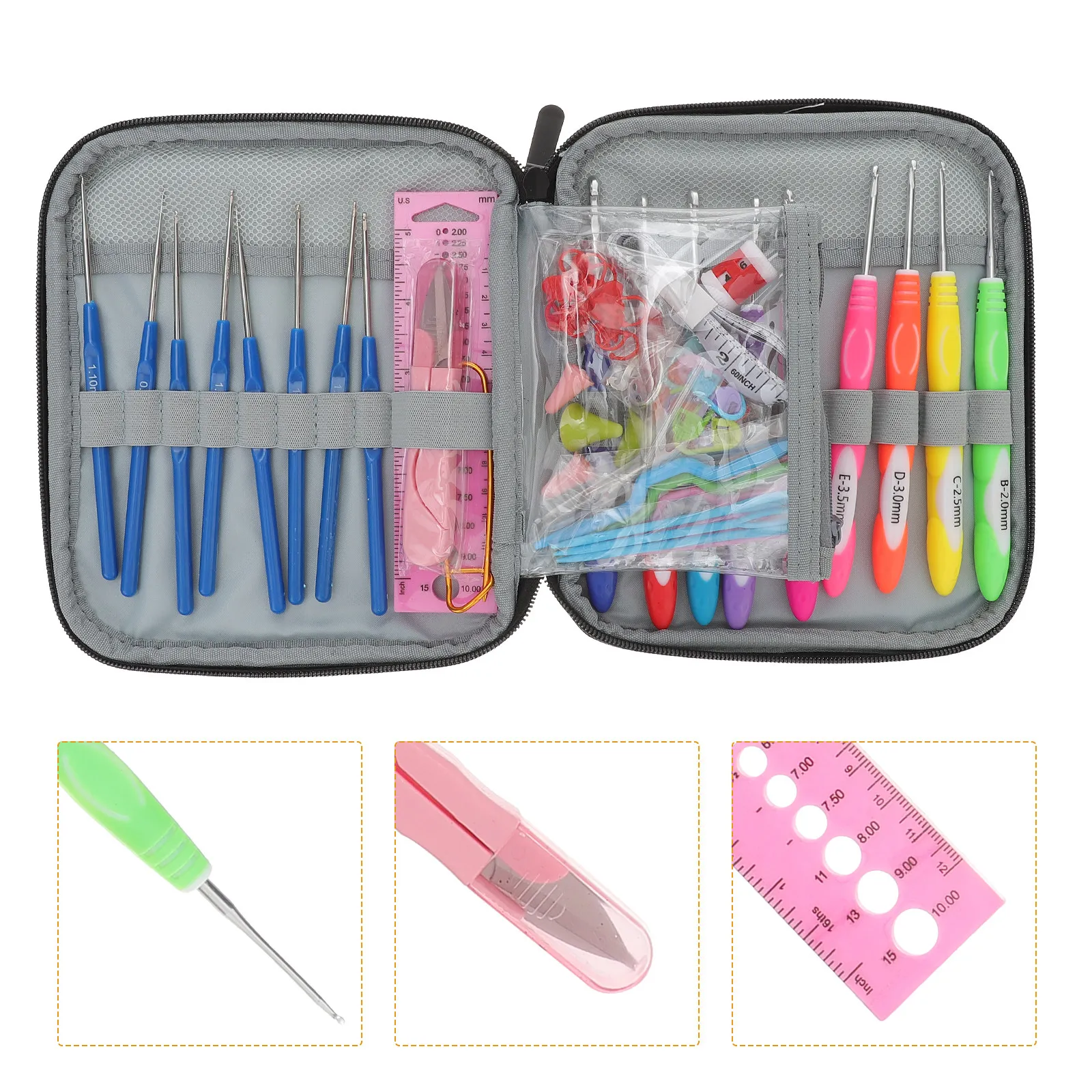 

Набор премиальных крючков для вязания: гладкий эргономичный дизайн, без заусенцев, легкий, портативный – для начинающих, среднего уровня и экспертов, для рукоделия