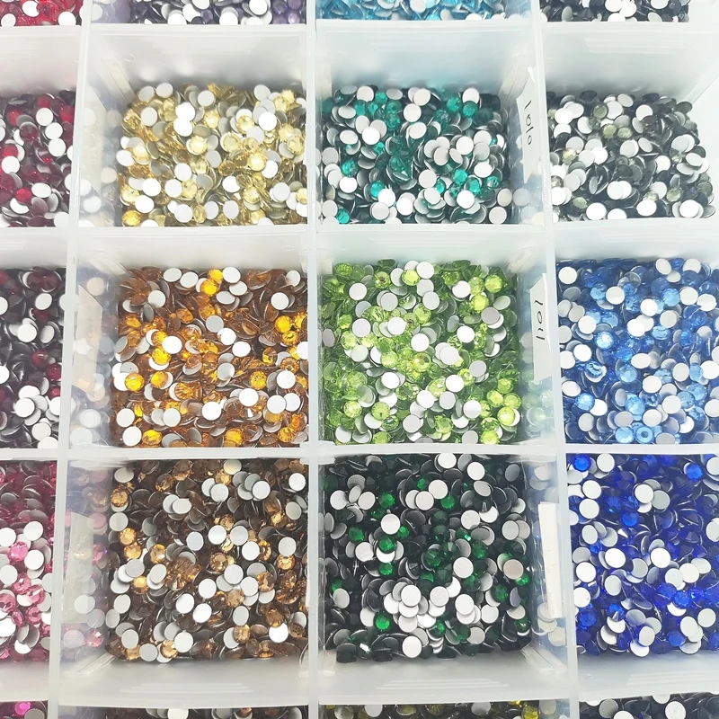 QIIY SS6-SS20 1440Pcs Top Glass Crystal Non Hotfix Rhinestones Flatback Glitter Stones Nail Art Decorations DIY Accessories