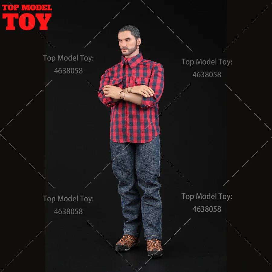 AFS X010 1/6 Scale Plaid Shirt Casual Jacket Clothes Accessory Model Fit 12'' Regular Body Type Male Soldier Action Figure Dolls