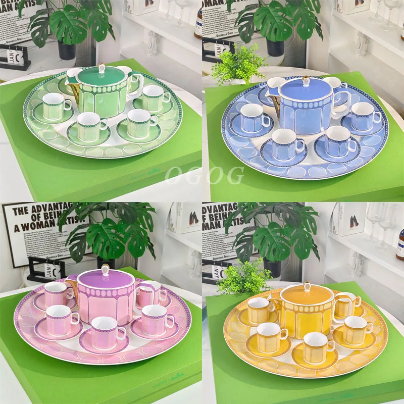 

European Luxury Afternoon Tea Set Swan Series Espresso Coffee Ware with Tray Combo Gift Box Perfect for Gifting