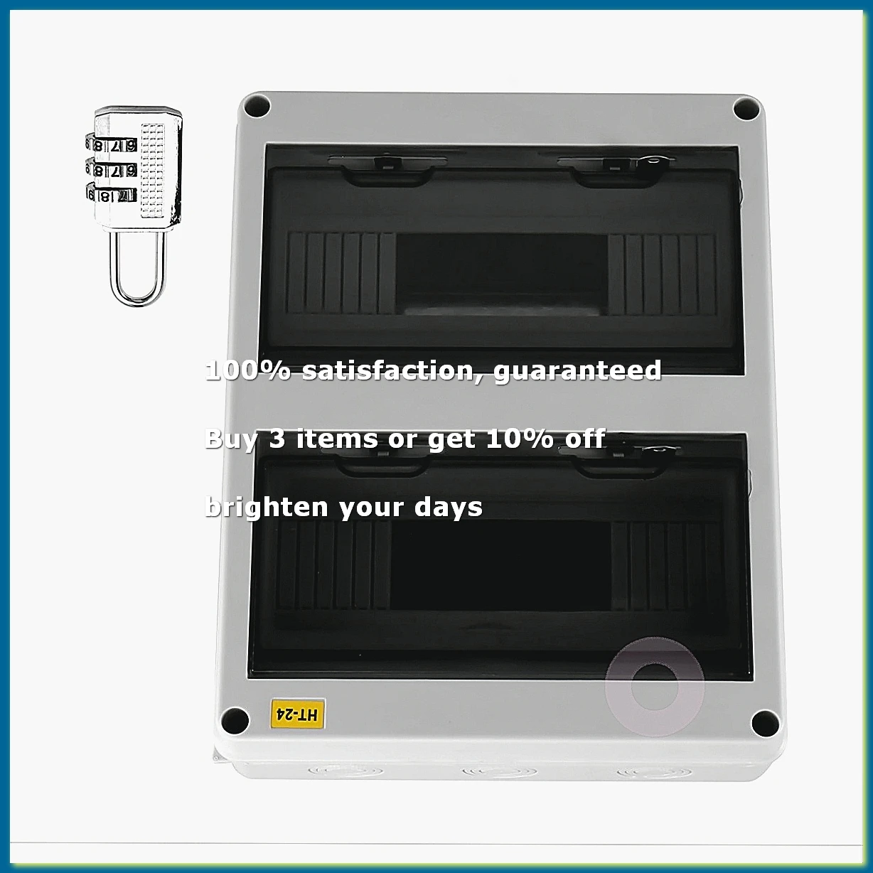 HT Series Junction Box 24WAY IP65 Waterproof Distribution Box Outdoor ABS Electrical with Lock for Circuit Breaker