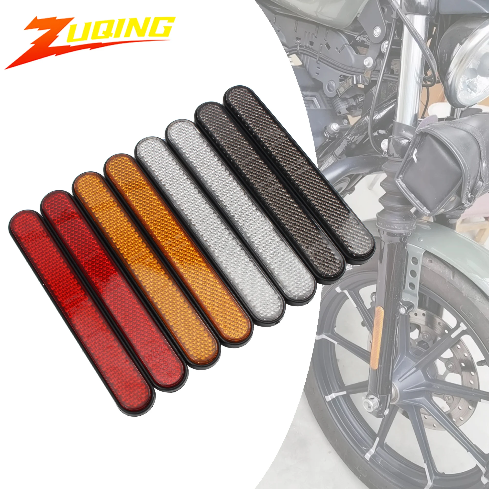 

For Harley Dyna Softail Sportster 883 1200 Motorcycle Motocorss Front Fork Reflector Sticker Safety Warning Universal Moto Parts