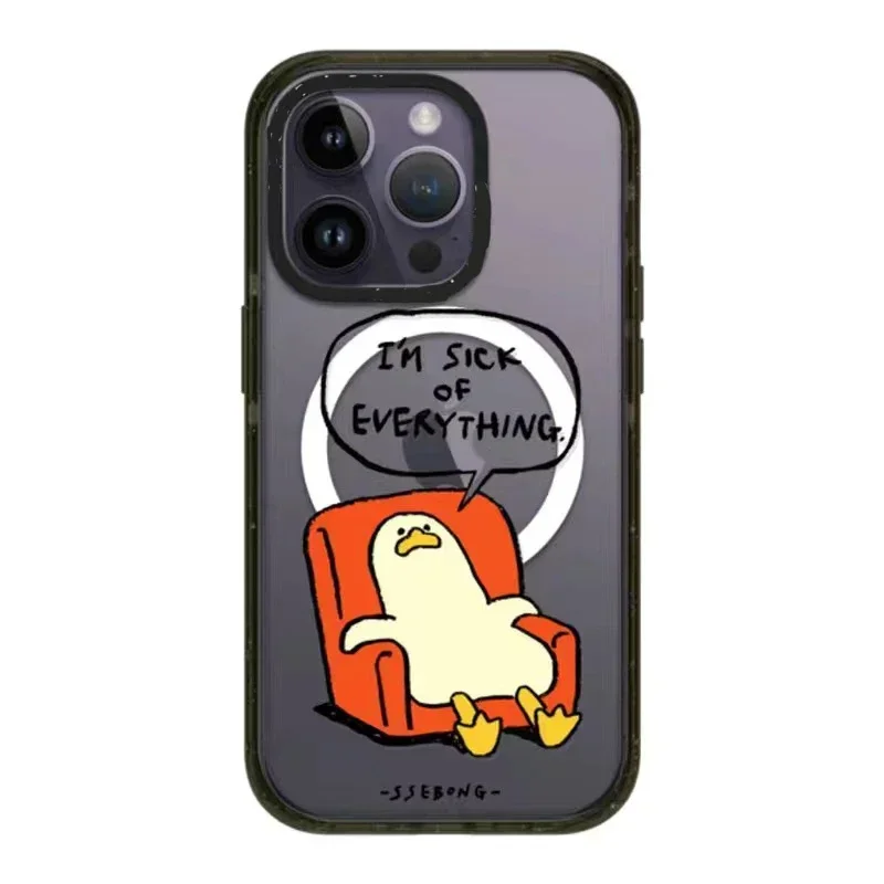 

MagSafe Acrylic Cartoon Duck Phone Case Cover for iPhone 11 12 13 14 15 Pro Max Case for iPhone 15 ProMax