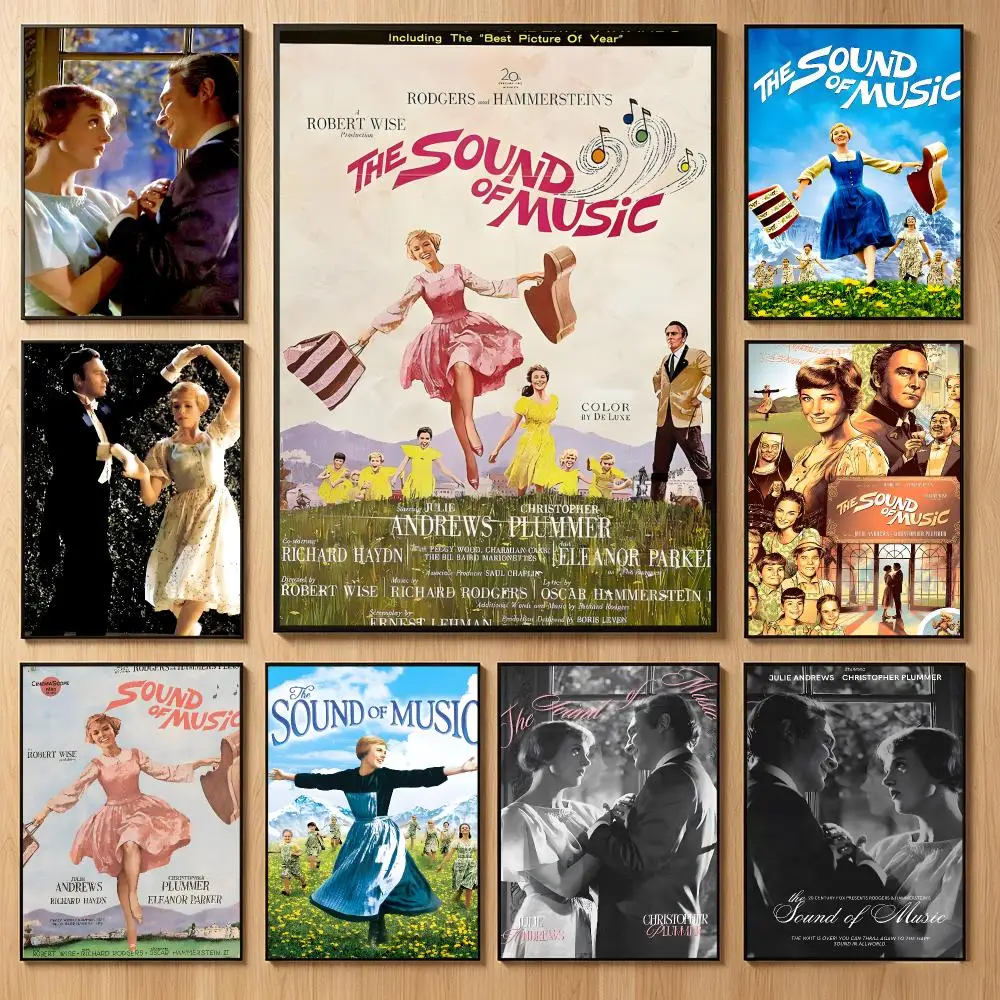 Pôster clássico do filme musical atemporal «O Som da Música», autocolante de parede em PP, ideal para decoração de salas de estar, bares ou como presente.