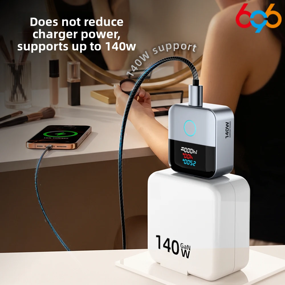 Safety Upgrade Smart Full Charge Separator Charging Adapter Overcharge Protection Auto Power-off For Devices 140W Fast Charge