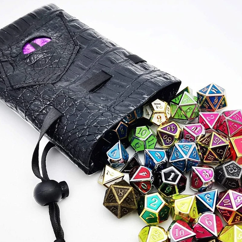 pu waterproof drawstring dice bag leather dnd dice pouch tarots oracle cards storage bag gift coins jewelry accessories dice bag