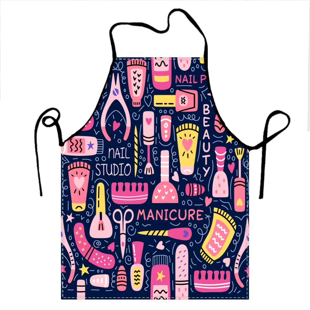 Nail Studio Apron With Manicure Tools Pattern For Beauty Salon And Nail Art Enthusiasts