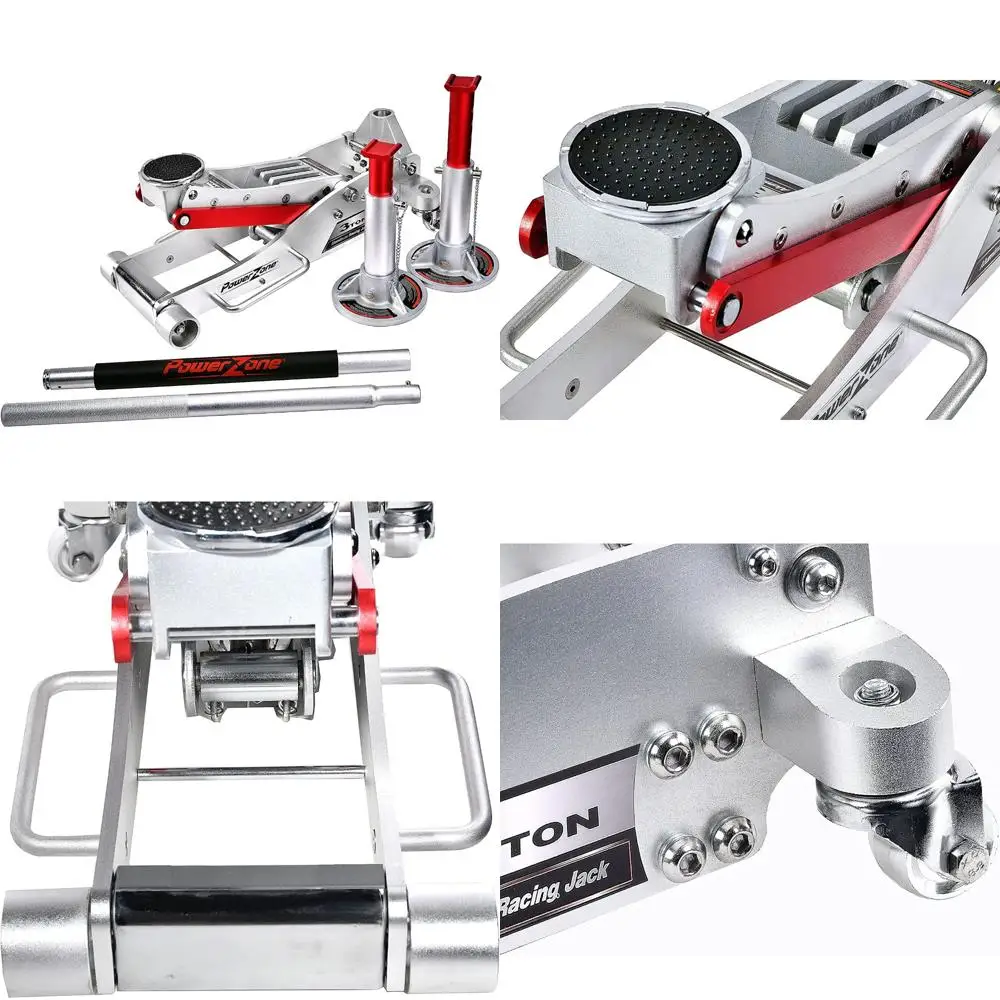 

Aluminum Racing Jack 3 Ton Dual Pump Quick Lift with 3 Ton Stands Combo Set, Silver, Heavy Duty Automotive Equipment