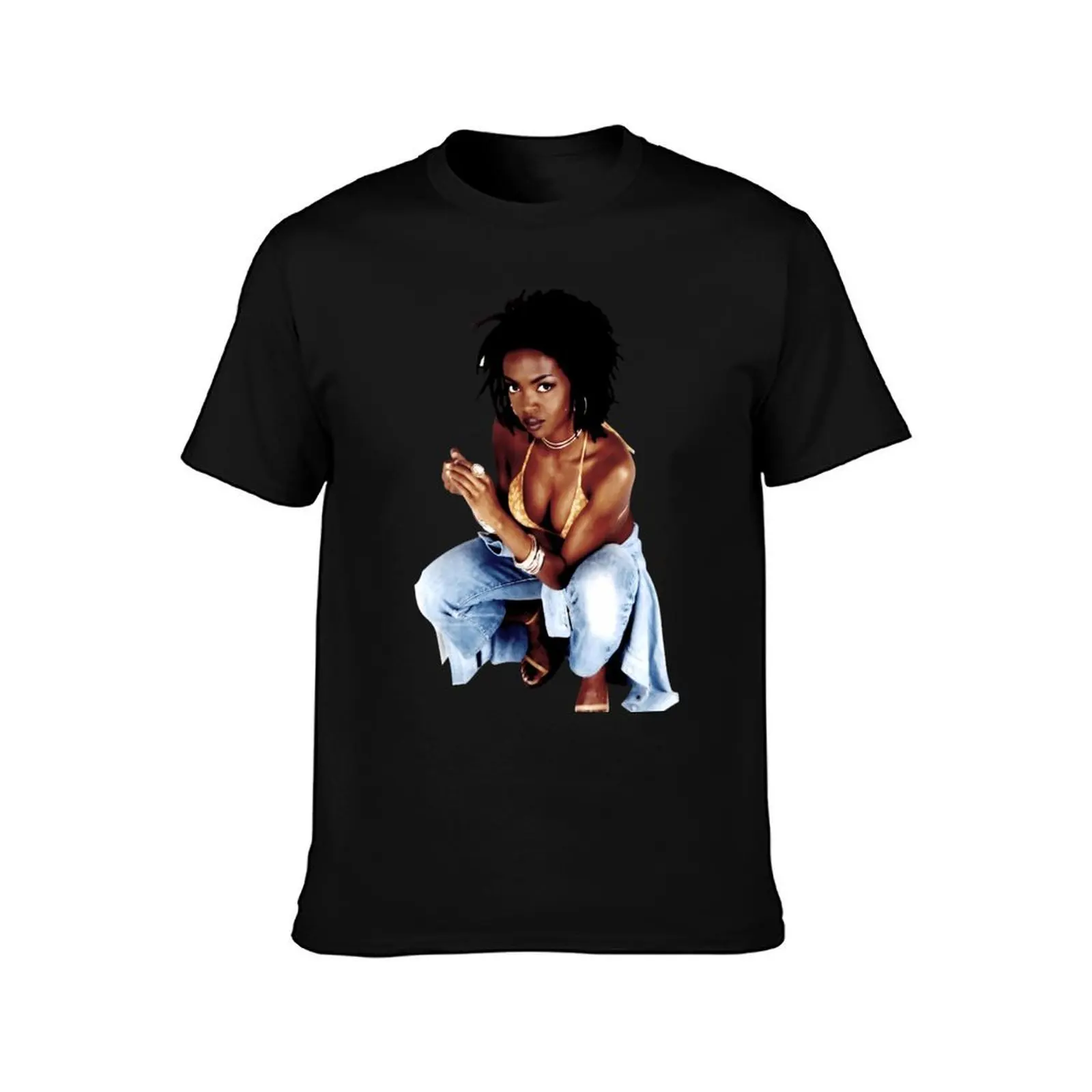 Lauryn Hill Fugees Cutout 90s Hip Hop T-Shirt, Summer Casual Cotton Tee, Oversized Streetwear Tops, Vintage Graphic Print
