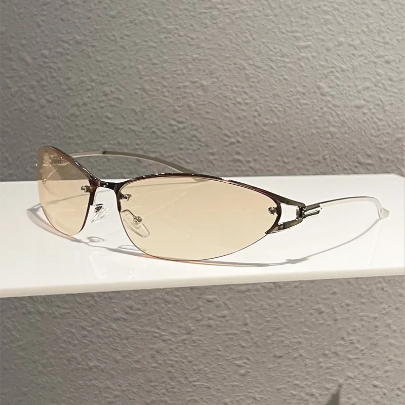 Neue Y2K Girl Technologie Mode Sonnenbrille Metall Cat-Eye Sonnenbrille für Frauen Trendige Marken-Brille für Männer Outdoor-Reise-Brillen – Detail 16