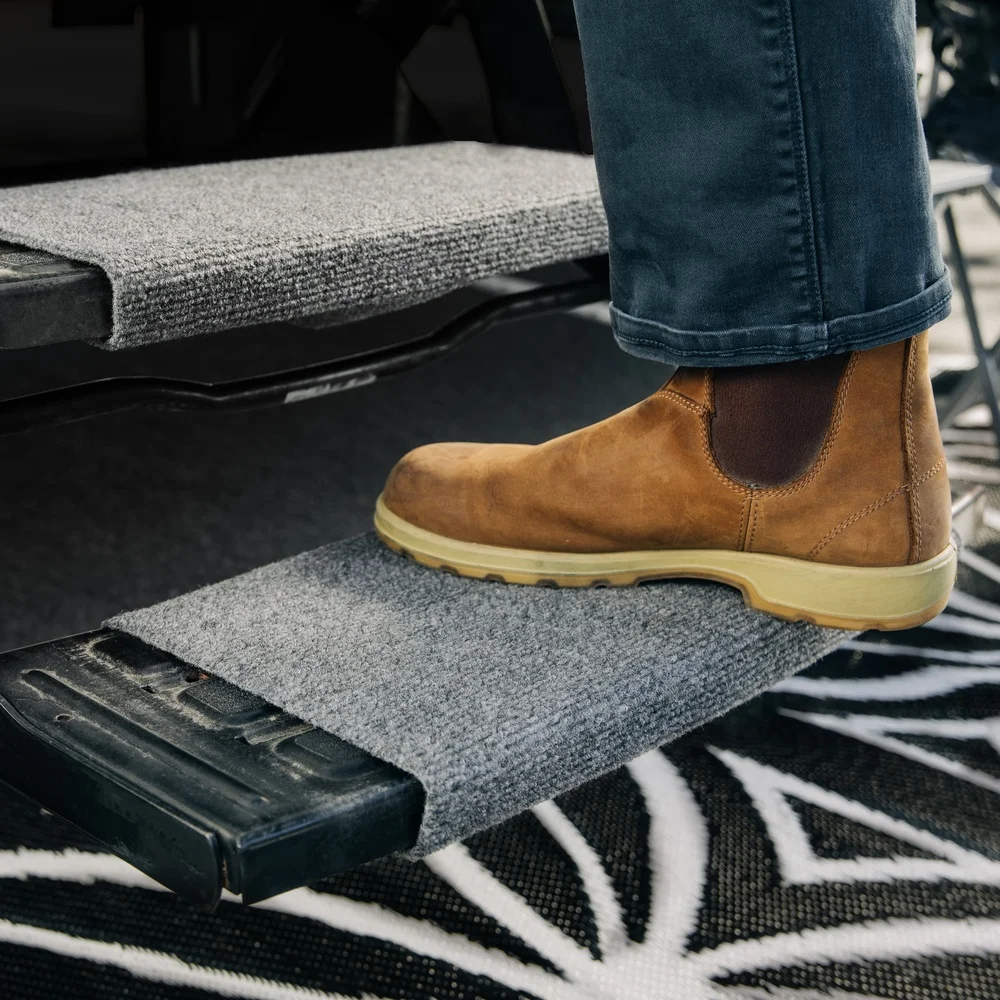 Alfombra resistente a la intemperie para RV, diseño envolvente, fácil instalación Flex-Tech, accesorio duradero para camper, limpieza al aire libre