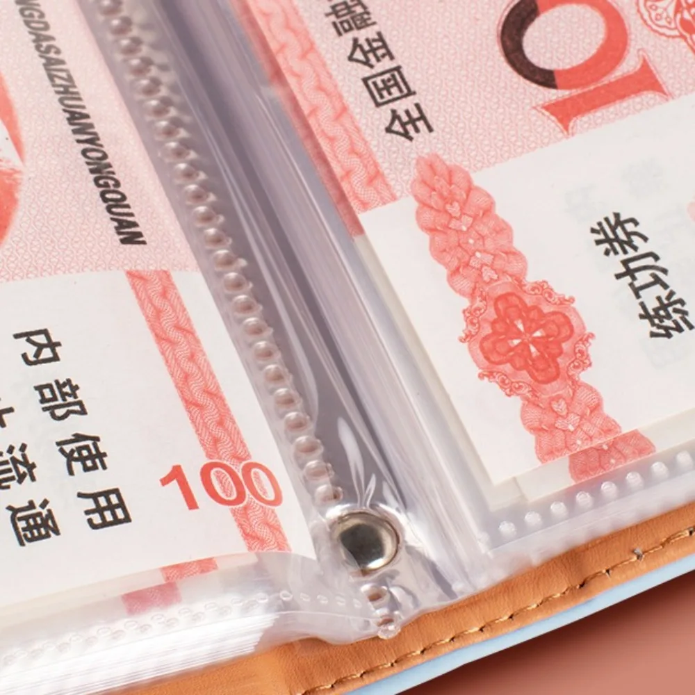 50Sheets Saving Money Binder PU Leather Portable Budget Binder with Lock Wallet Storage Refillable Planner Organizer