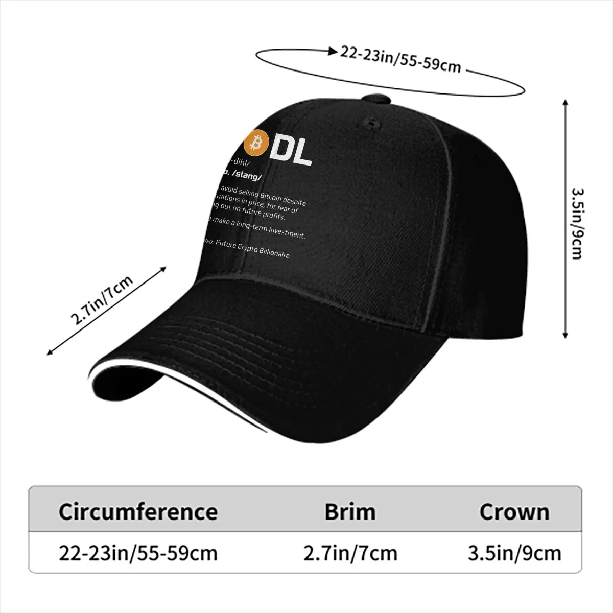 Washed Men's Baseball Cap HODL Definition Trucker Snapback Caps Dad Hat  Golf Hats