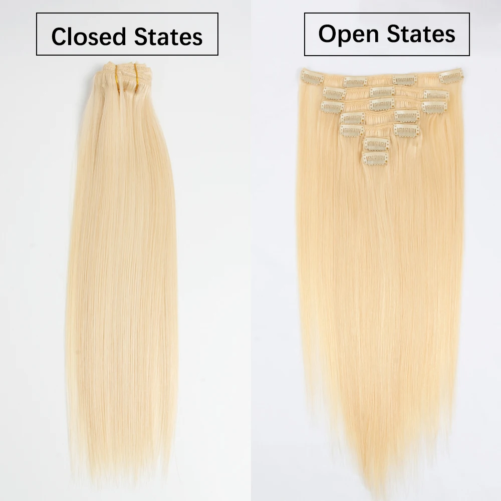 613 ريمي كليب في الشعر البشري 100 الطبيعية تيك تاك أشقر وصلات شعر بشري حريري وناعم 120 جرام 12-22 بوصة 7 قطعة سهلة الصبغ