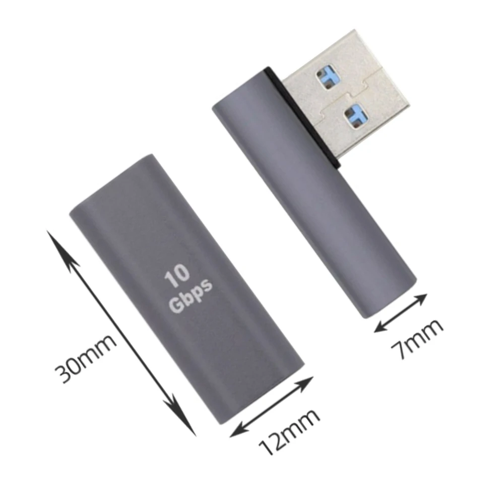 Ángulo recto 90 °   Convertidor tipo C hembra a USB 3.0 macho Adaptador USB-C G32B