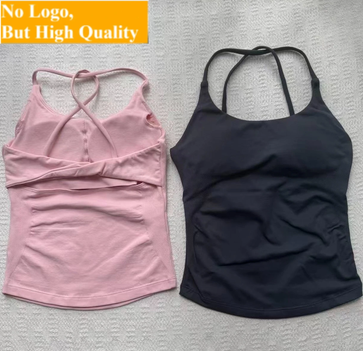 NO LOGO 2026 new twisted back yoga vest sexy high elasticity casual sports quick drying with chest cushion fitness top