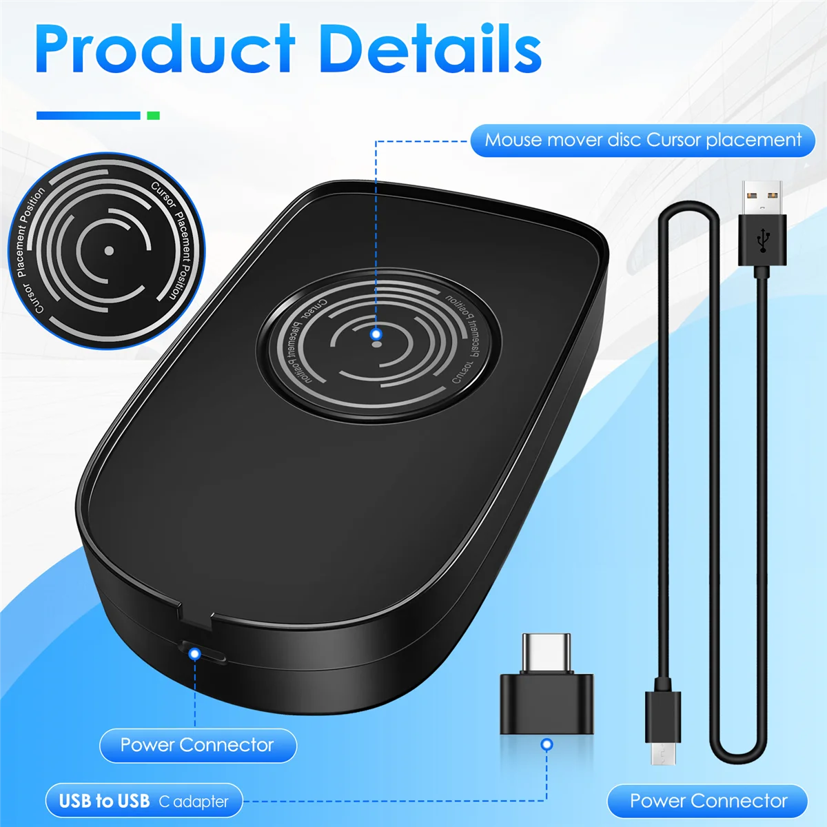 Новая мышь Jiggler USB Mouse Mover Симулятор движения мыши с переключателем ВКЛ/ВЫКЛ для пробуждения компьютера, не дает активному ПК