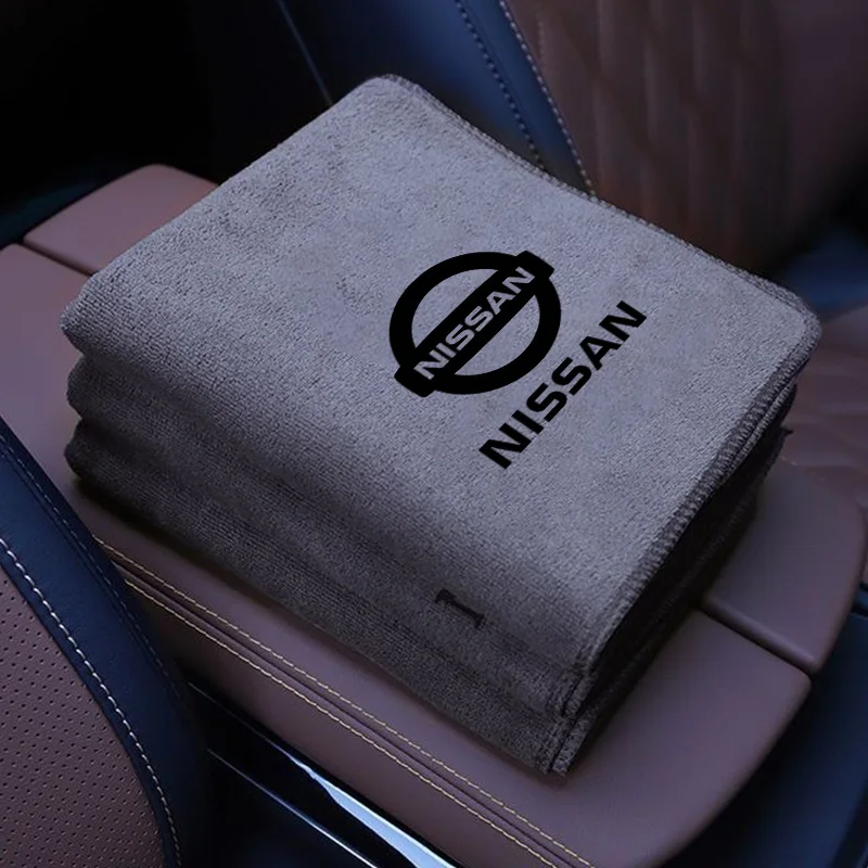 Toalha de microfibra acessórios de cuidados de limpeza de carro para Nissan Rogue Pathfinder X-Trail GTR Note Qashqai Juke Patrol Townstar Sentra