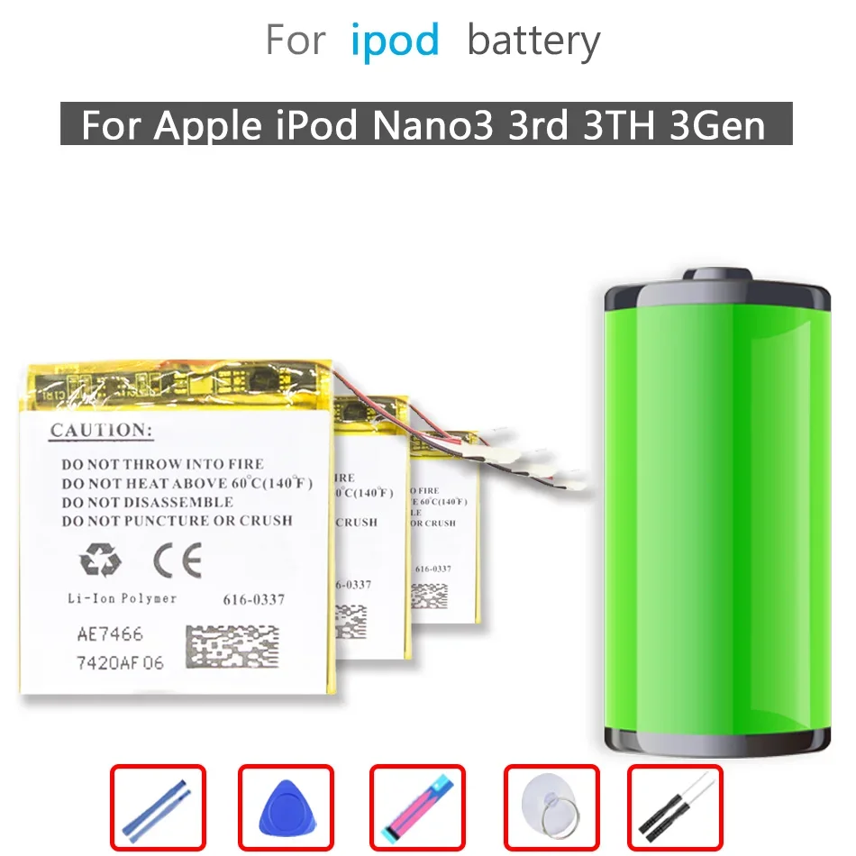 Nano2 Nano3 Nano4 Nano5 Nano6 Nano7 Battery For Apple iPod Nano 3 3rd 3TH 3Gen 4th 5th 6th 7th MP3