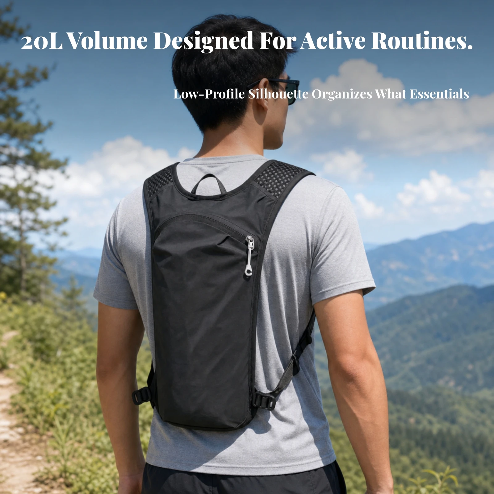 Running Hydration Vest Close-Fitting Hydration Backpack with Tube Outlet Water Backpack with Bladder Adjustable for Runners