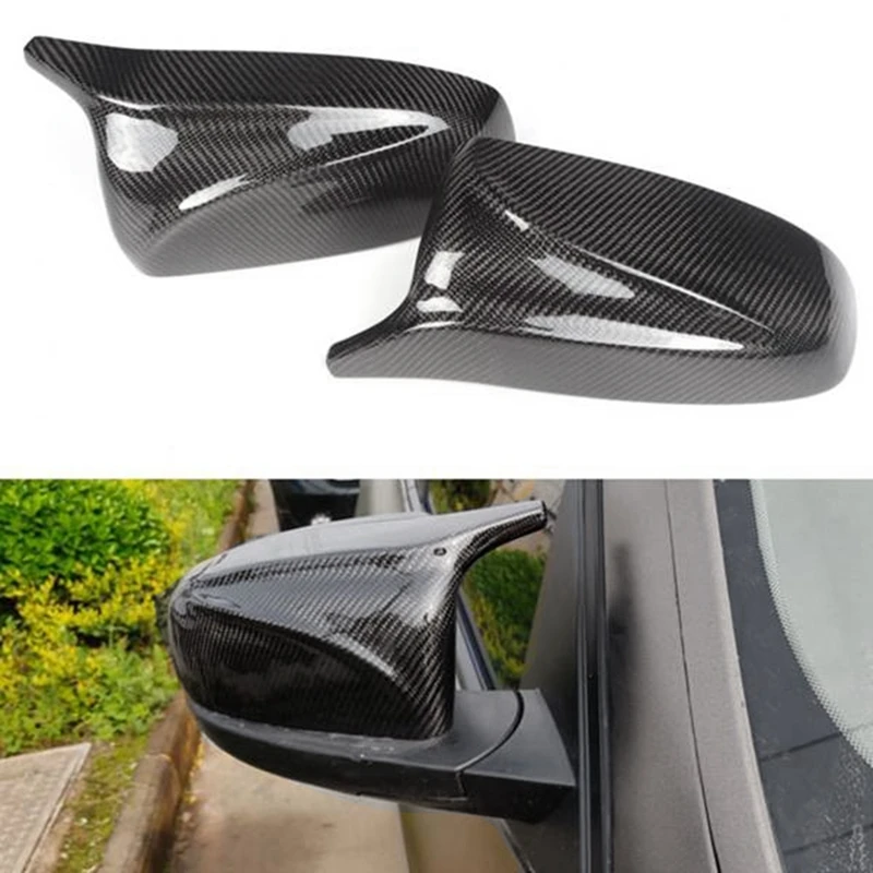 Car Carbon Fiber Rearview Side Mirror Cover Replacement Parts For BMW X5 E70 X6 E71 2008-2013 Side Door Rearview Cover Caps