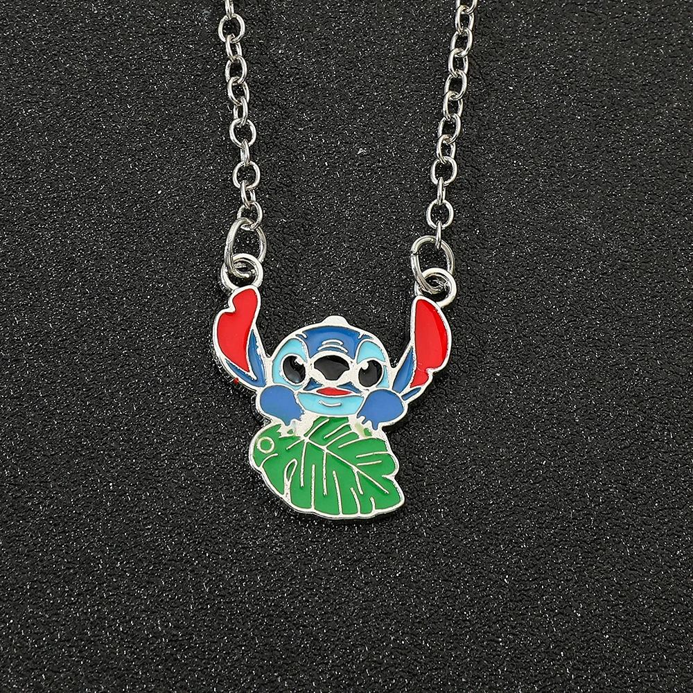 Disney Lilo & Stitch Cartoon Metal Necklace Pendant Necklaces Characters Gifts for Women Jewelry