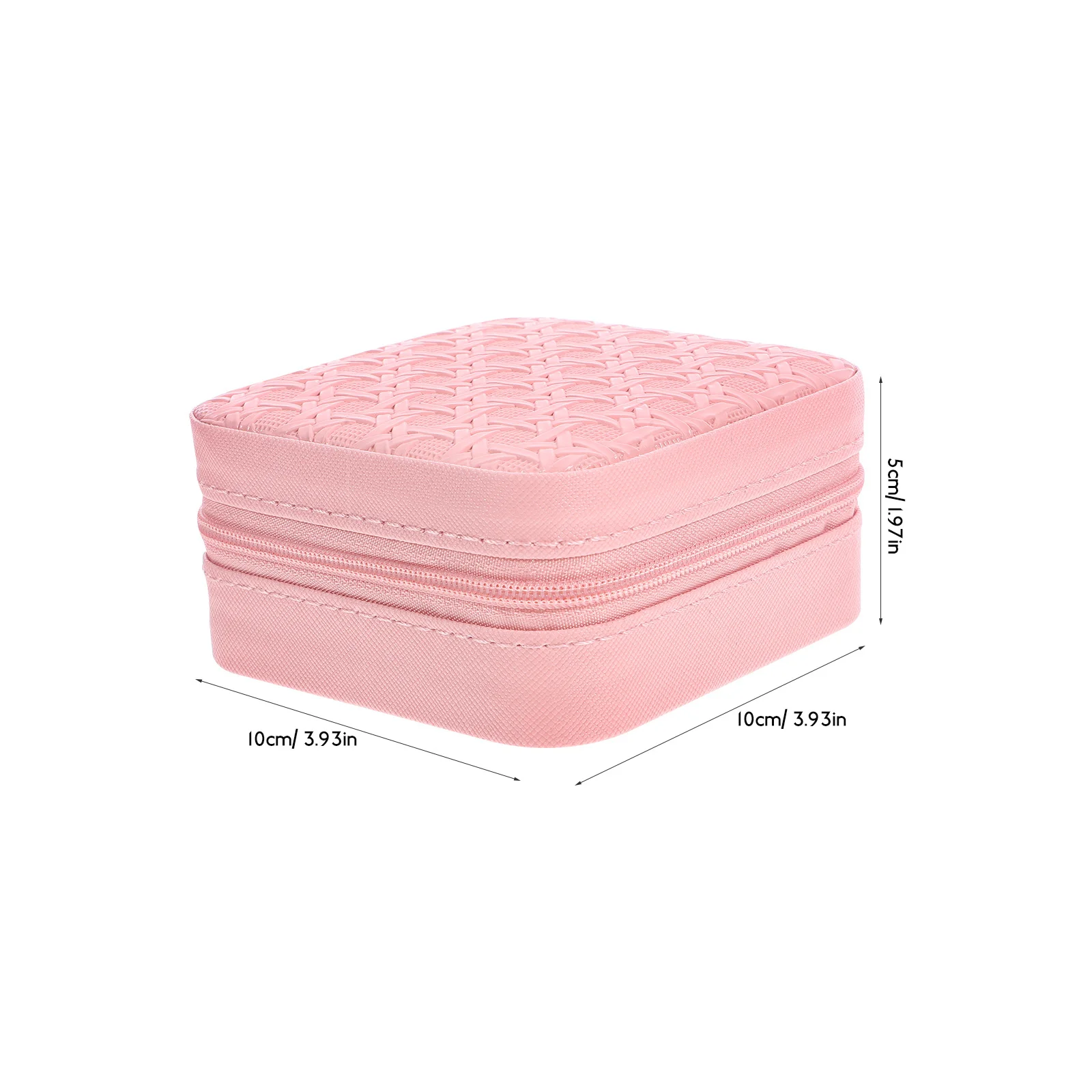 Portable Travel Jewelry Box Compact Lightweight Organizer for Earrings Necklaces Bracelets Brooches with Elegant Woven Pattern
