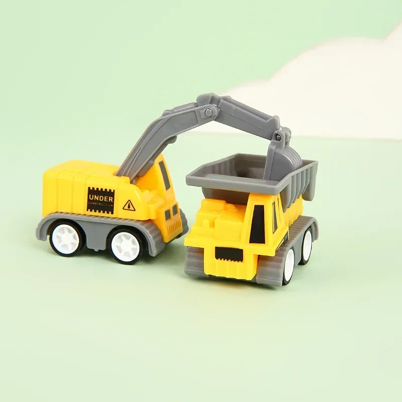 1pc 어린이 생일 건설 장난감 풀백 굴삭기 안전 플라스틱 재미있는 레이싱 게임 휴일 크리스마스 선물