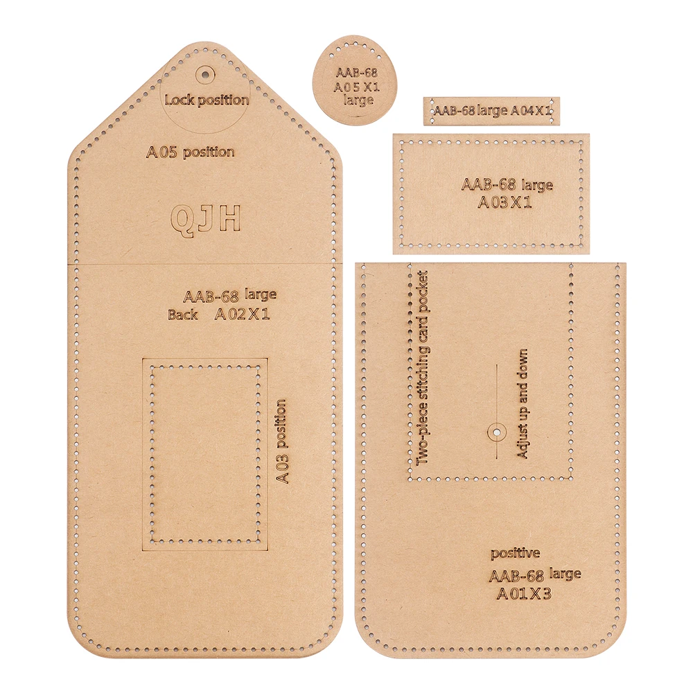 1Set DIY Handmade Kraft Paper Pattern, Phone Bag Design Drawing Paper Template,Portable Sports Waist Bag Stencil Making Template
