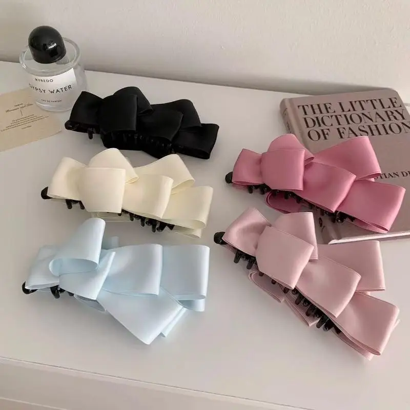 

Fashion Bow Ponytail Clips Solid Color Banana Clip Women Hair Style Accessories Sweet Ponytail Barrettes Hair Claws Hairpins