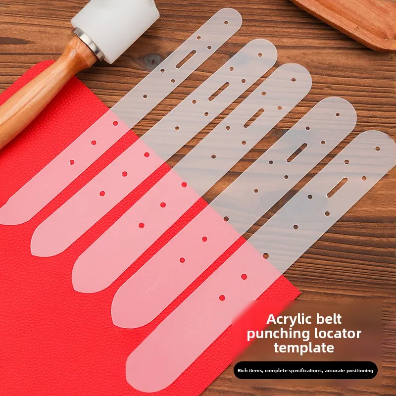 5-Size Leather Belt Template, DIY Positioning Punch Guide for Strap Hole Making, Tool Kit
