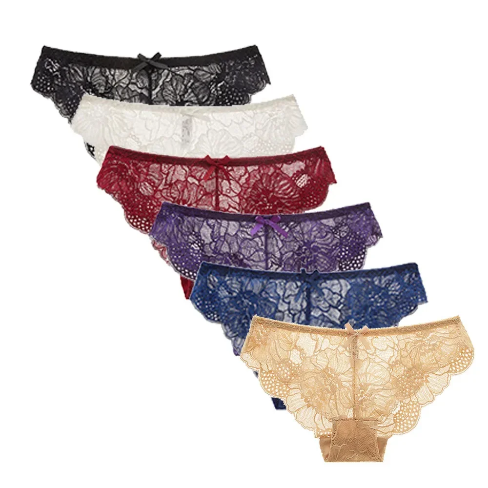 

5 PCS/Set Women's Floral Lace Panties Ladies Sexy Underwear Female Low Waist Lingerie Transparent Briefs