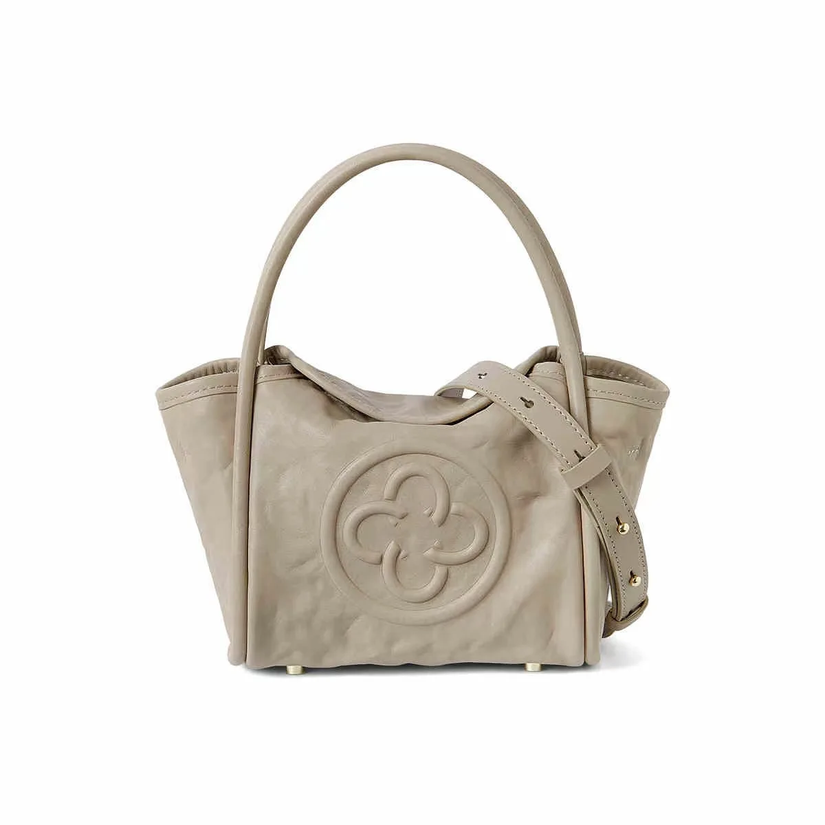Cassile 2025 New Angel Bag Vegetable-Tanned Leather Wrinkled Single Shoulder Crossbody Bag Pink Handbag Basket