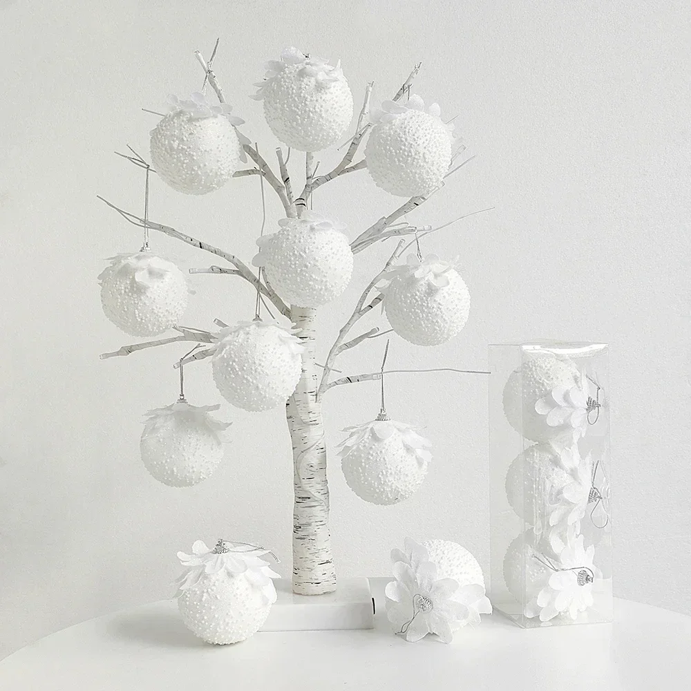 

8CM Christmas Tree Decor Hanging Balls Sequined Shiny Ball Pendant Christmas Tree Party Hanging Decoration Accessories