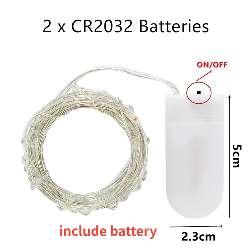 Garland LED Fairy Lights Mini Copper Wire String Lights with Battery Christmas Tree Lighting New Year Wedding Party Gift Decor