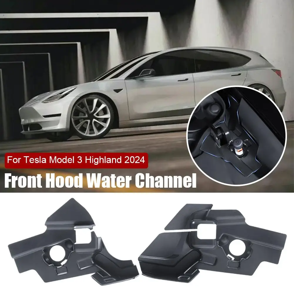 Voorste Kofferbak Filter Voor Tesla Hoogland 2024 Anti Verstopping Watergeleider Grille Kanaal Kap Water Barrière Box Puin Filter P 0X9