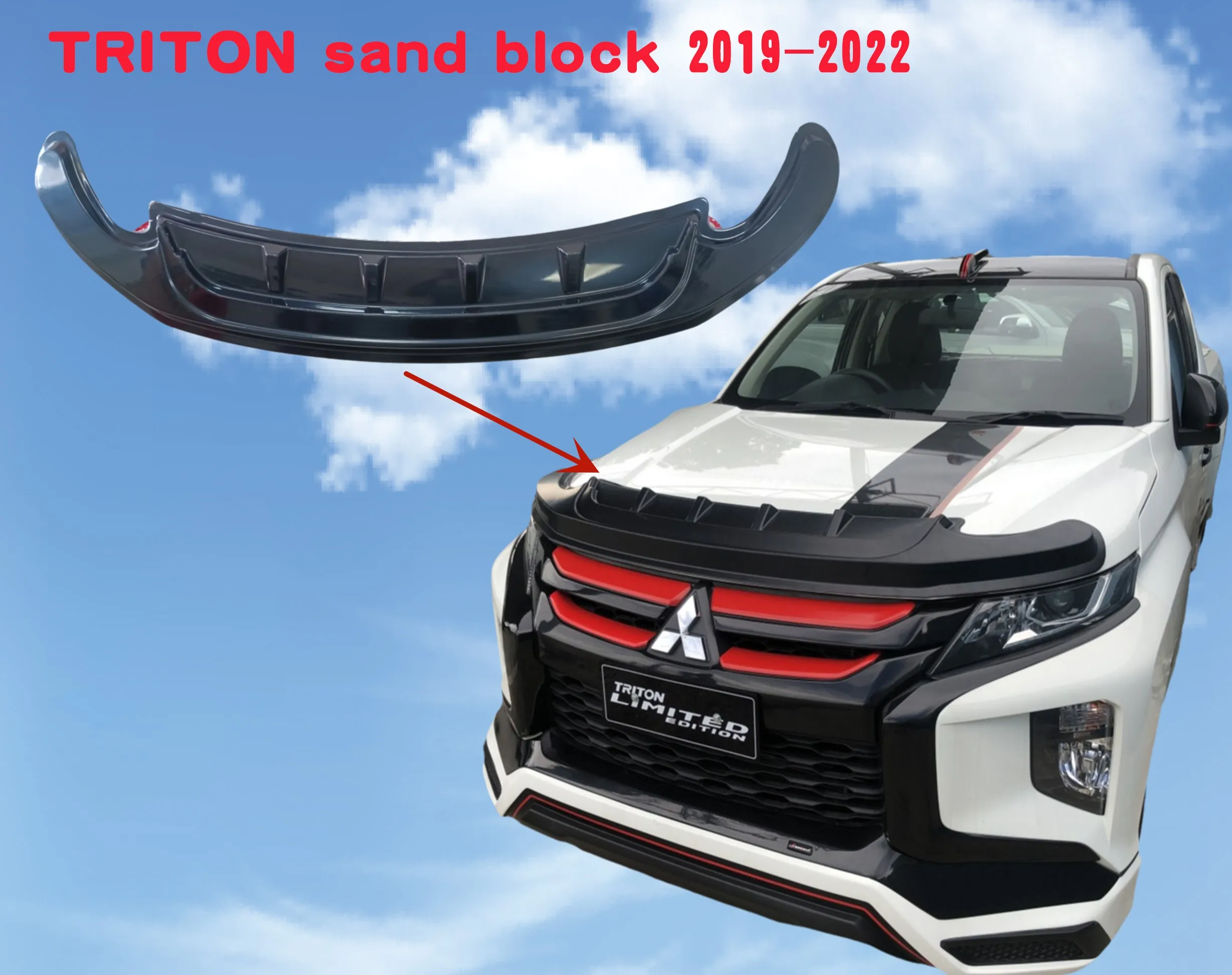 

Mitsubishi TRITON песочный блок применимый год 2019-2022 крышка передний блок насекомых матовая Черная защитная пластина