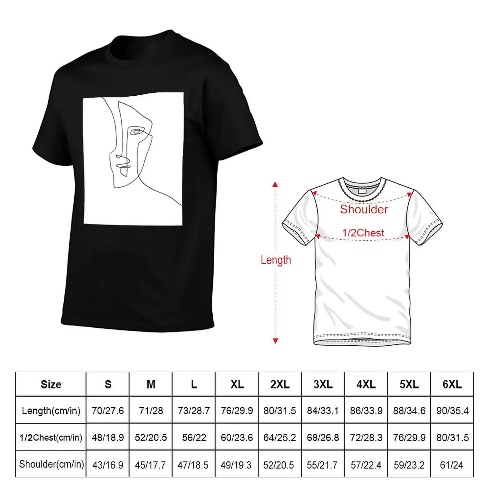 Abstract Face Illustration - One Line Art T-Shirt graphic t shirt vintage sublime anime tshirt men clothing