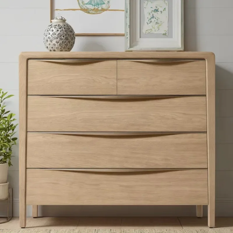 

New wooden bedroom set Furniture luxury solid wood dresser with 5 drawers