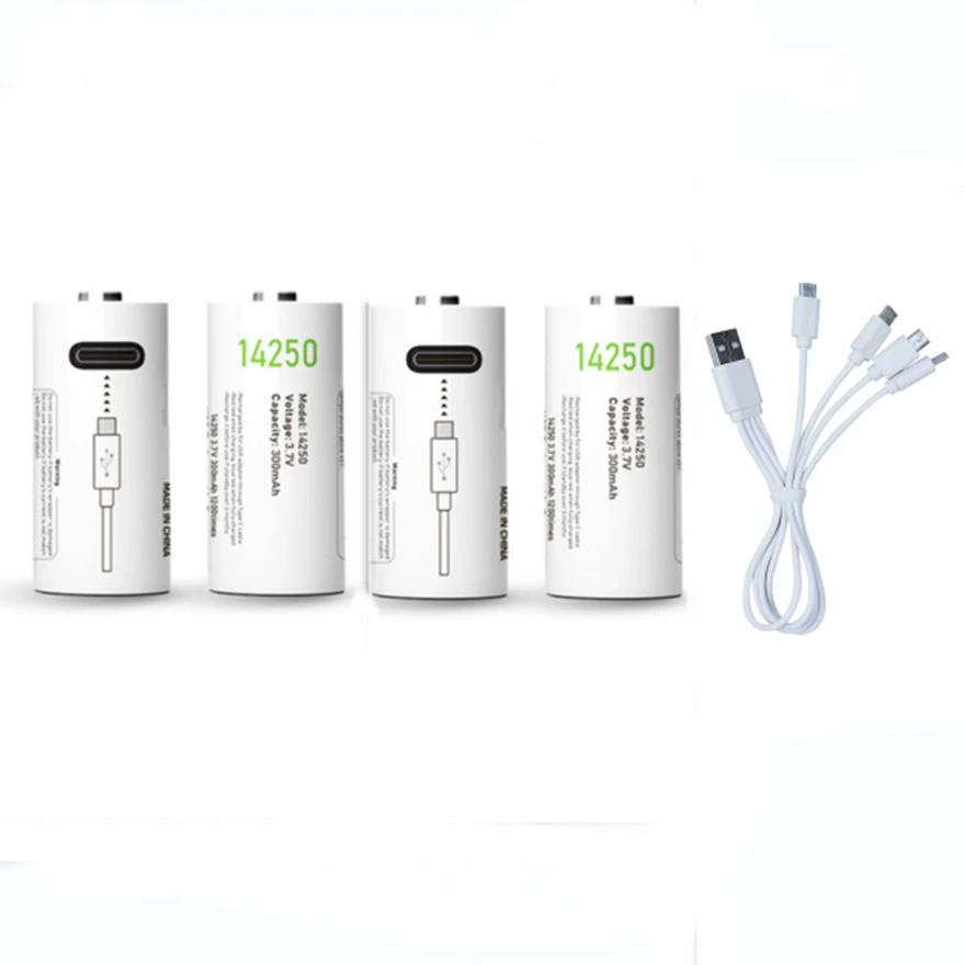 4 pz/lotto 14250 batteria ricaricabile 300mAh USB 3.7V batteria al litio rilevatore sensore telecomando batteria speciale