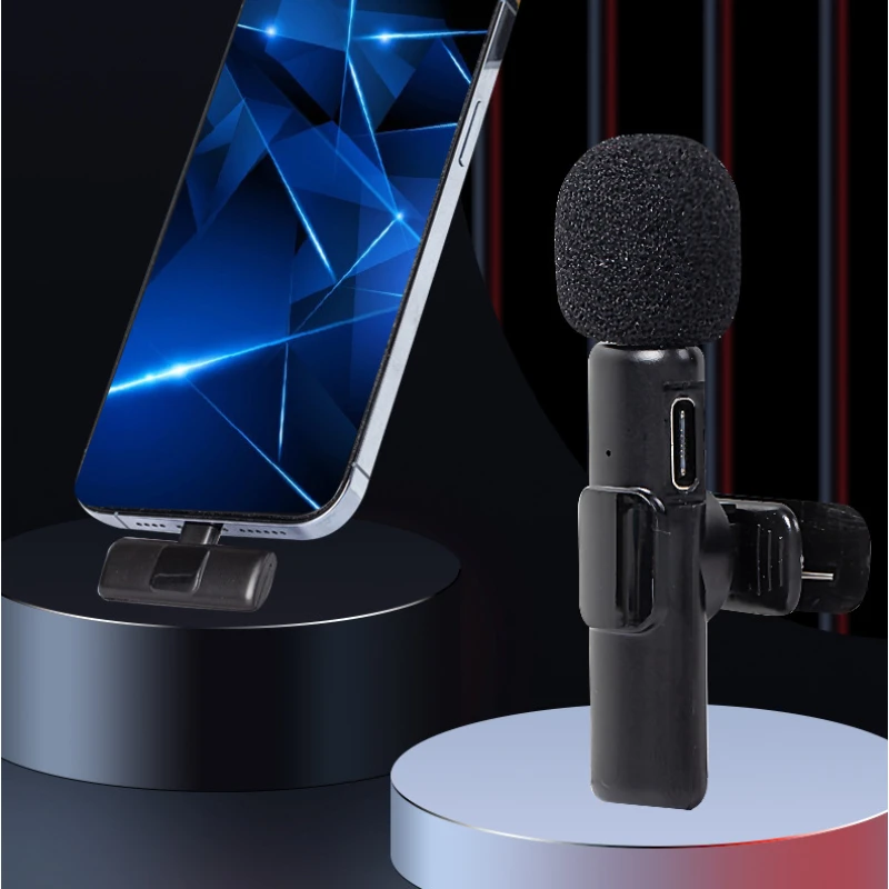 

Premium Wireless Lavalier Mic for iPhone, Android, Laptops - Omnidirectional Condenser Mic for Clear Audio in Interviews, Podcas