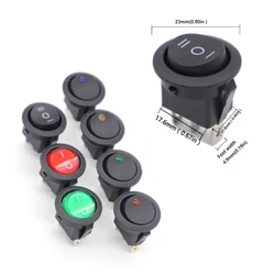 【5-1PCS】ON/OFF 20MM Round Rocker Switch LED illuminated Car 12V 24V / 6A 250V / 10A 125V 2PIN 3Pin 4Pin Switch 20MM