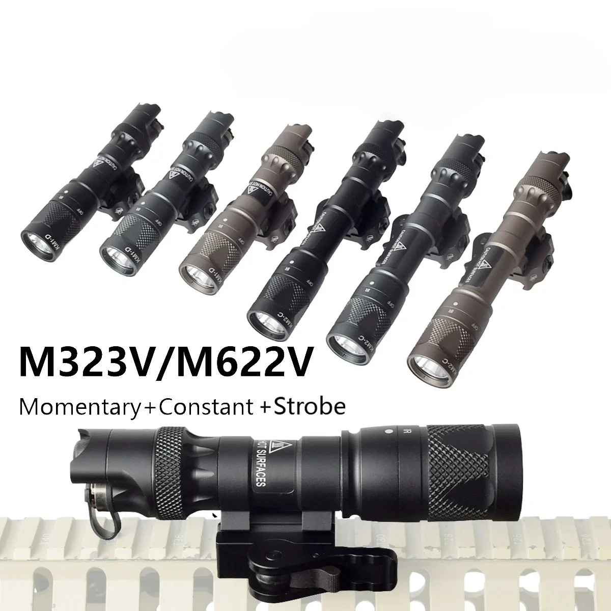 

Tactical SF M323V M622V IR QD Mount Weapon Gun Light Momentary Constant Strobe Infrared Airsoft Rifle Torch 20mm Rail