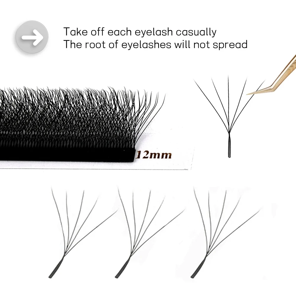 W Shaped Bloom 2D 3D 4D 5D 6D 7D 8D Automatic Flowering Premade Fans Eyelashes Extensions Natural Soft YY Individual Lashes